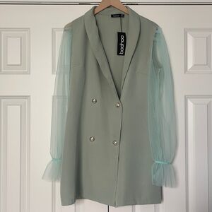 Boohoo Oversized Mint Blazer Jacket
